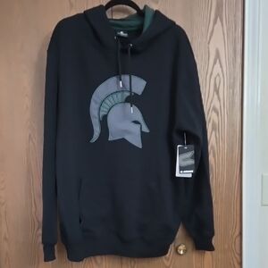 Men's Michigan State Black and Gray Hoodie Sz XL NWT